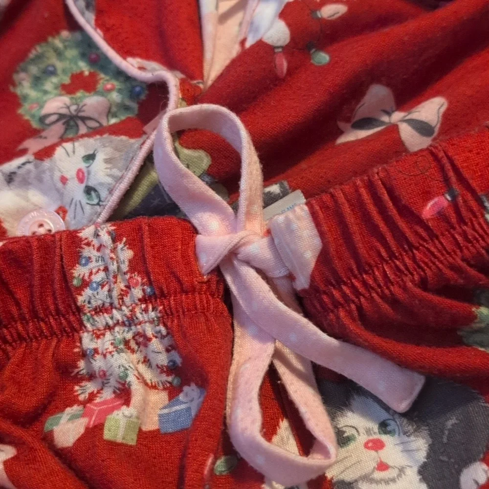 Nick & Nora y2k Red Holiday Christmas Kitten Cats Kids Pajama Set Size‎ 4/5
